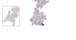 Highlighted position of Vaals in a municipal map of Limburg