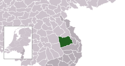 Highlighted position of Venray in a municipal map of Limburg