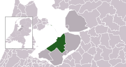 Highlighted position of Lelystad in a municipal map of Flevoland