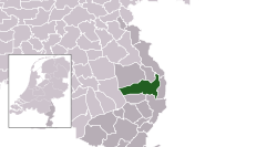 Highlighted position of Horst aan de Maas in a municipal map of Limburg