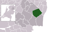 Highlighted position of Borger-Odoorn in a municipal map of Drenthe