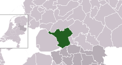 Highlighted position of Steenwijkerland in a municipal map of Overijssel