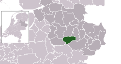 Highlighted position of Rijssen-Holten in a municipal map of Overijssel