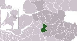 Highlighted position of Olst-Wijhe in a municipal map of Overijssel