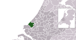Highlighted position of Westland in a municipal map of South Holland