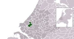 Highlighted position of Midden-Delfland in a municipal map of South Holland