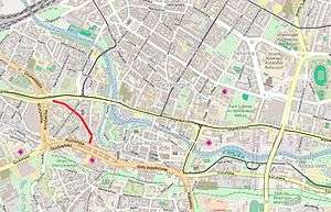 Location of the street in downtown Bydgoszcz