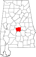 State map highlighting Autauga&#32;County