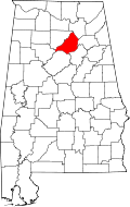 State map highlighting Blount&#32;County