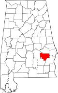 State map highlighting Bullock&#32;County