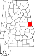 State map highlighting Chambers&#32;County