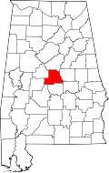 State map highlighting Chilton&#32;County