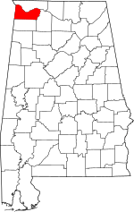 State map highlighting Colbert&#32;County