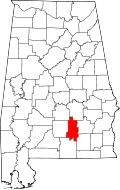 Map of Alabama highlighting Crenshaw County