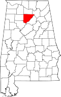 State map highlighting Cullman&#32;County