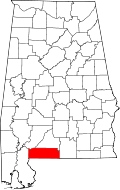 State map highlighting Escambia&#32;County