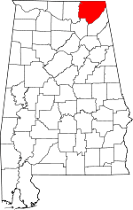 State map highlighting Jackson&#32;County