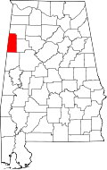 State map highlighting Lamar&#32;County