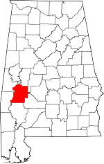 State map highlighting Marengo&#32;County