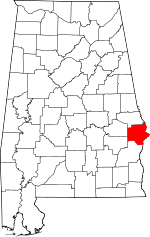 State map highlighting Russell&#32;County