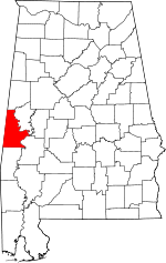 State map highlighting Sumter&#32;County
