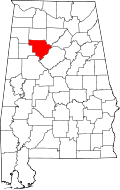 State map highlighting Walker&#32;County
