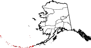 State map highlighting Aleutians West&#32;Census Area