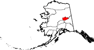 State map highlighting Fairbanks North Star&#32;Borough