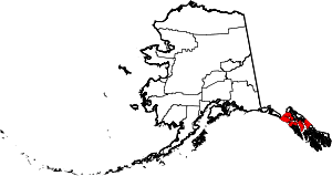 State map highlighting Hoonah–Angoon&#32;Census Area