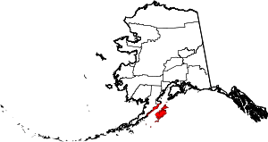 State map highlighting Kodiak Island&#32;Borough