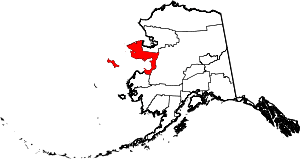 State map highlighting Nome&#32;Census Area