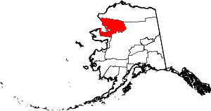 State map highlighting Northwest Arctic&#32;Borough