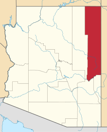 State map highlighting Apache&#32;County