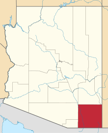 State map highlighting Cochise&#32;County