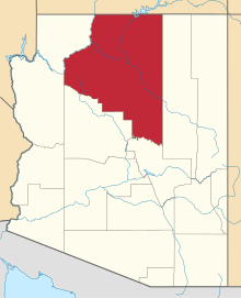 State map highlighting Coconino&#32;County