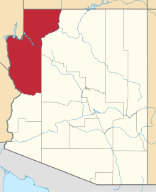 State map highlighting Mohave&#32;County
