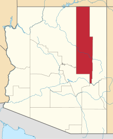 State map highlighting Navajo&#32;County