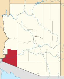 State map highlighting Yuma&#32;County