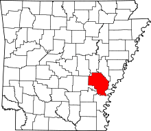 State map highlighting Arkansas&#32;County