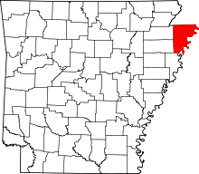 State map highlighting Mississippi&#32;County