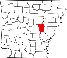 Map of Arkansas highlighting Prairie County
