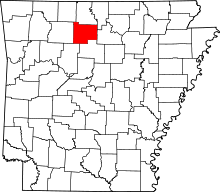 Map of Arkansas highlighting Searcy County