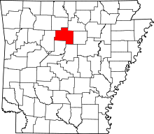 Map of Arkansas highlighting Van Buren County