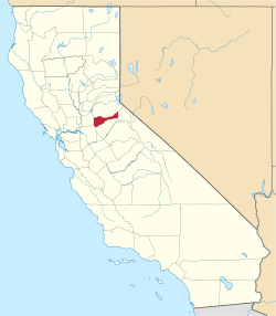 State map highlighting Amador&#32;County