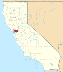 State map highlighting Contra Costa&#32;County
