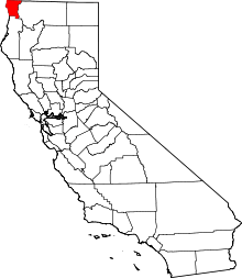 State map highlighting Del Norte&#32;County