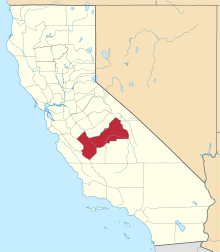 State map highlighting Fresno&#32;County