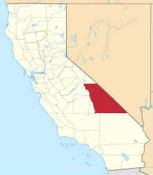 State map highlighting Inyo&#32;County