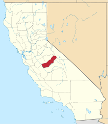 State map highlighting Madera&#32;County