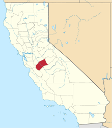State map highlighting Merced&#32;County